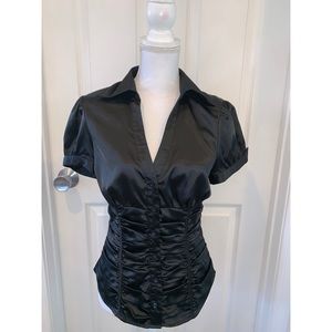 GUESS JEANS Black Button Down Top/ Blouse Sz. L